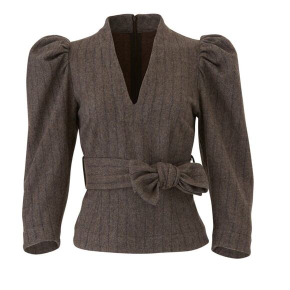 EUC Sea New York Top Noemie Blouse with Belted Waist - Size 8 - Picture 1 of 12